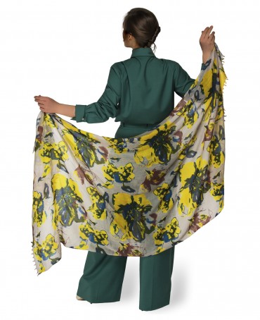 Палантин Женский W40-GRANDE.FLEUR/JAUNE